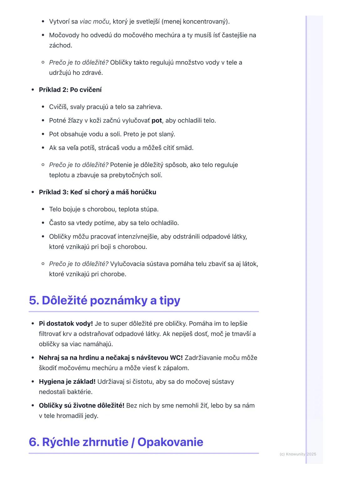 # Vylučovacia sústava

1. Prehľad vylučovacej sústavy

Vylučovacia sústava je veľmi dôležitá časť nášho tela. Predstav si, že naše telo
je a