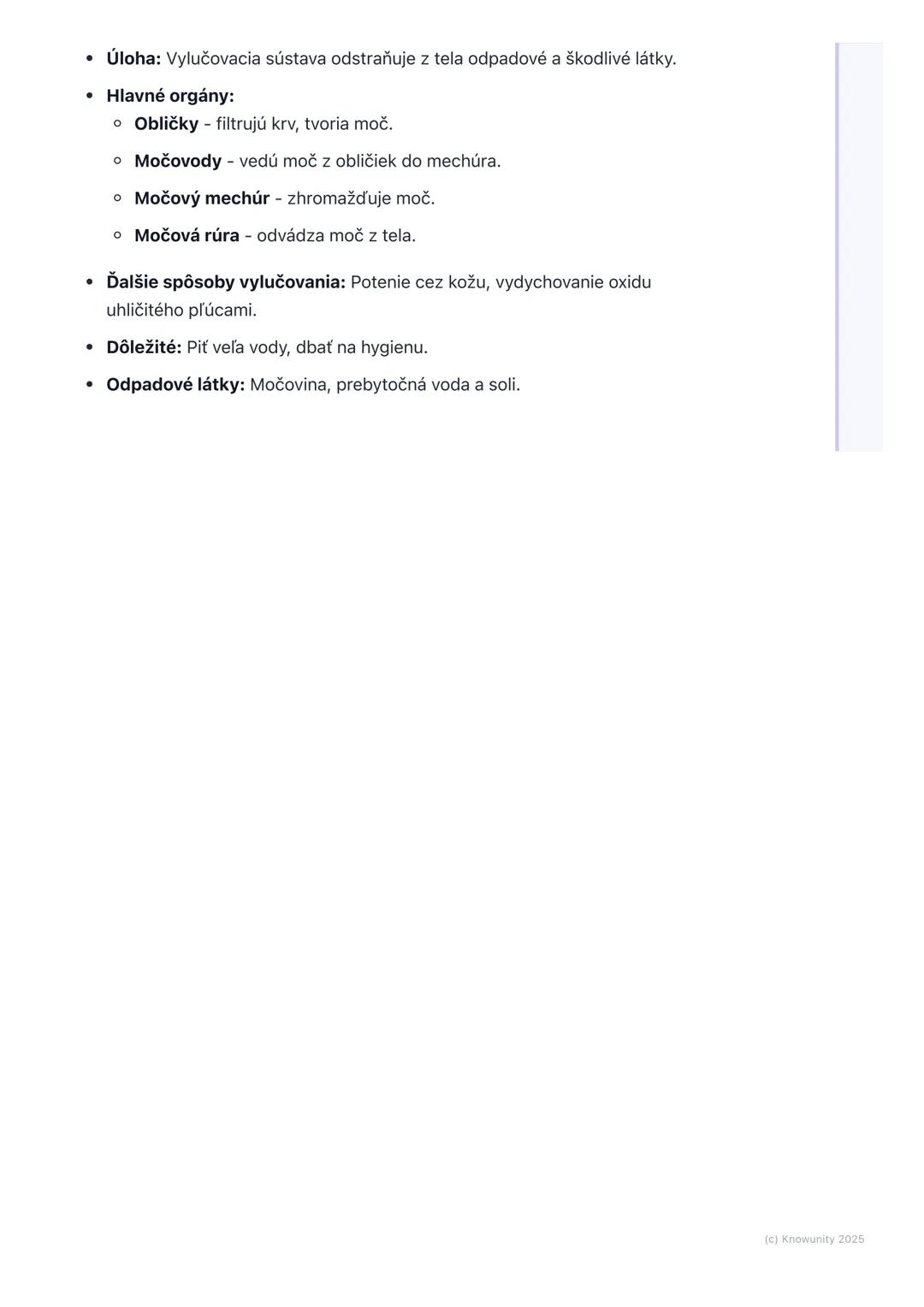 # Vylučovacia sústava

1. Prehľad vylučovacej sústavy

Vylučovacia sústava je veľmi dôležitá časť nášho tela. Predstav si, že naše telo
je a