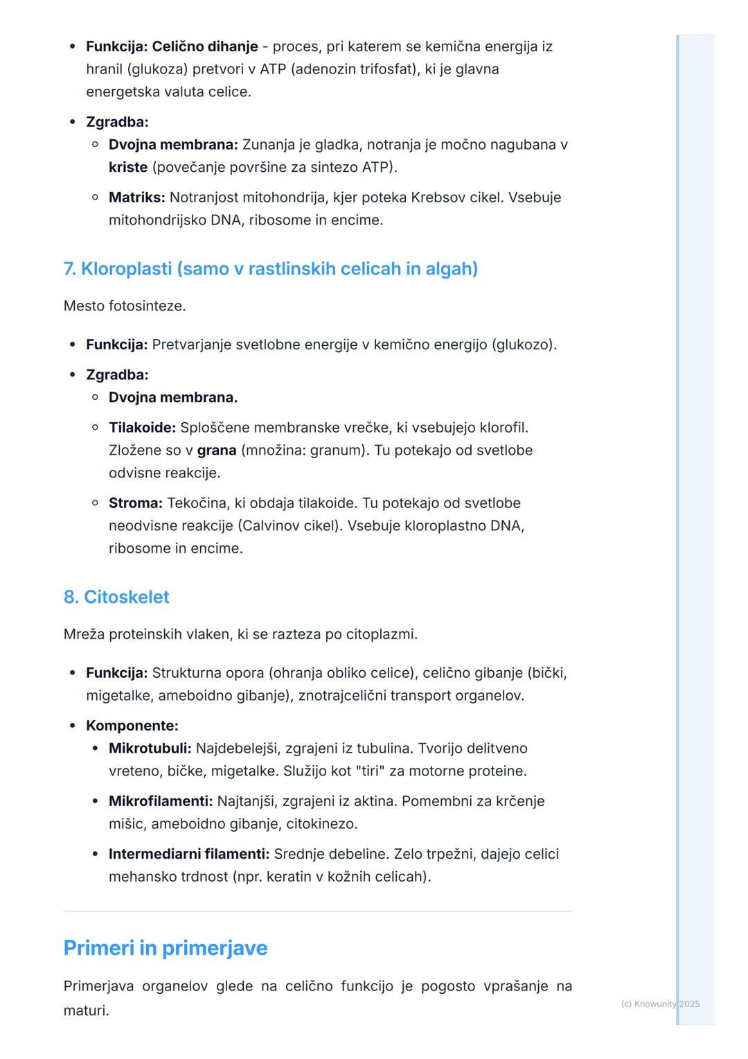 # Zgradba in funkcija celičnih
organelov

Pregled in uvod

Celica je osnovna gradbena in funkcionalna enota vseh živih bitij. Znotraj
celice