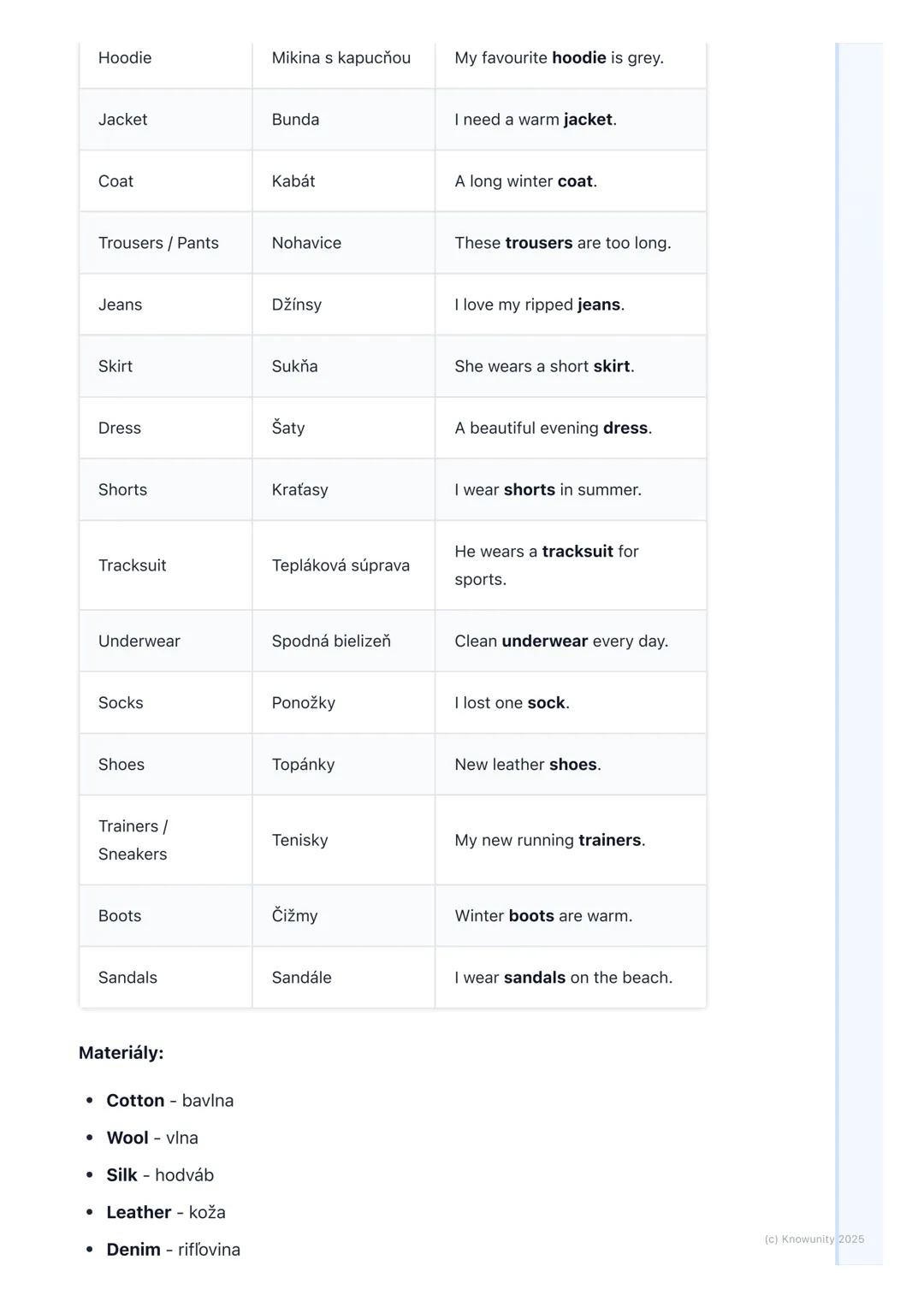 # Oblečenie a móda (Clothes
and Fashion)

1. Prehľad témy

Táto téma je super dôležitá, lebo oblečenie a móda sú všade okolo nás.
Budeme sa 