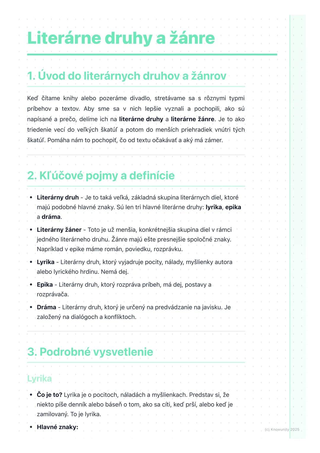 Literárne druhy a žánre: Prehľad a charakteristiky