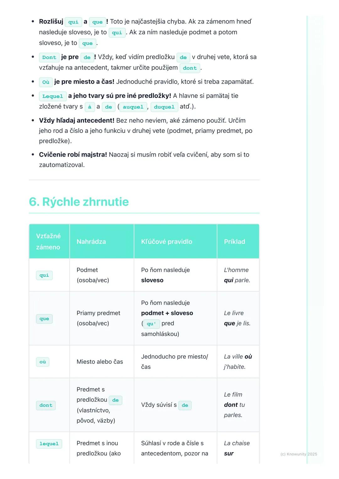 # Vzťažné zámená (Pronoms
relatifs)

1. Úvod do vzťažných zámen

Dnes si zopakujeme a prehĺbime vzťažné zámená vo francúzštine. Je to dosť
d