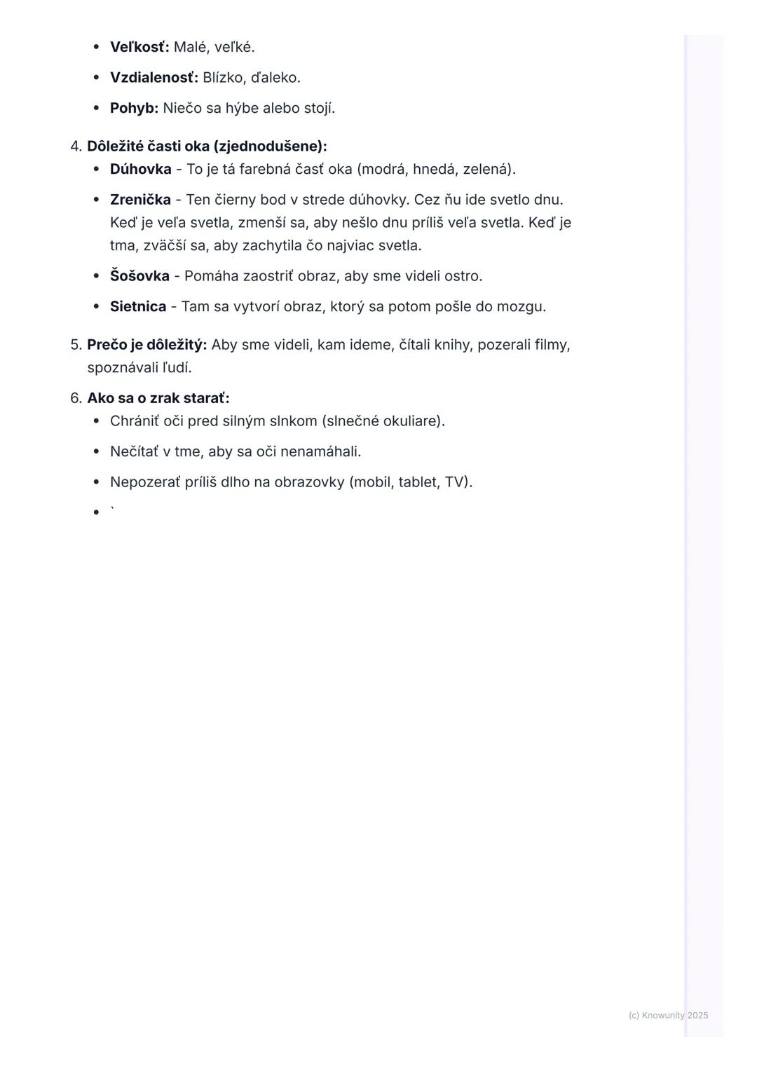 # Naše zmysly

1. Prehľad našich zmyslov

Naše zmysly sú ako naši pomocníci, ktorí nám pomáhajú spoznávať svet
okolo nás. Vďaka nim vieme, č