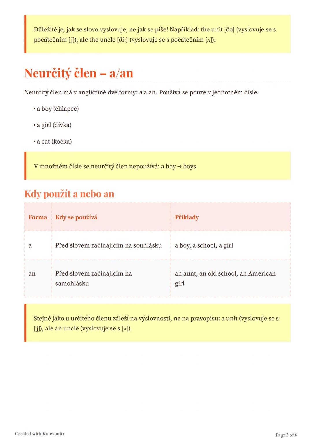 # Členy v angličtině

Vysvětlení určitého členu (the) a neurčitého členu (a/an) v angličtině, jejich použití a
výslovnost.

# Členy v anglič