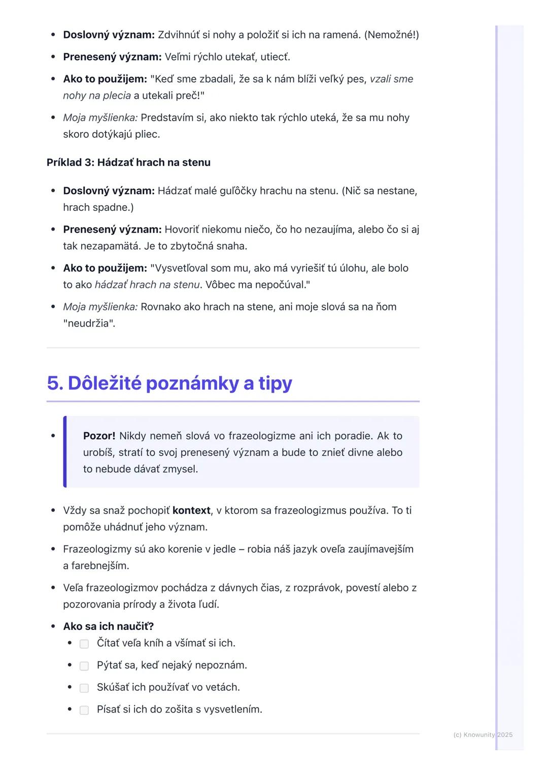 # Frazeologizmy

1. Prehľad a úvod

Ahojte! Dnes si píšem poznámky o frazeologizmoch. Je to super zaujímavá
časť slovenčiny, ktorá nám pomáh