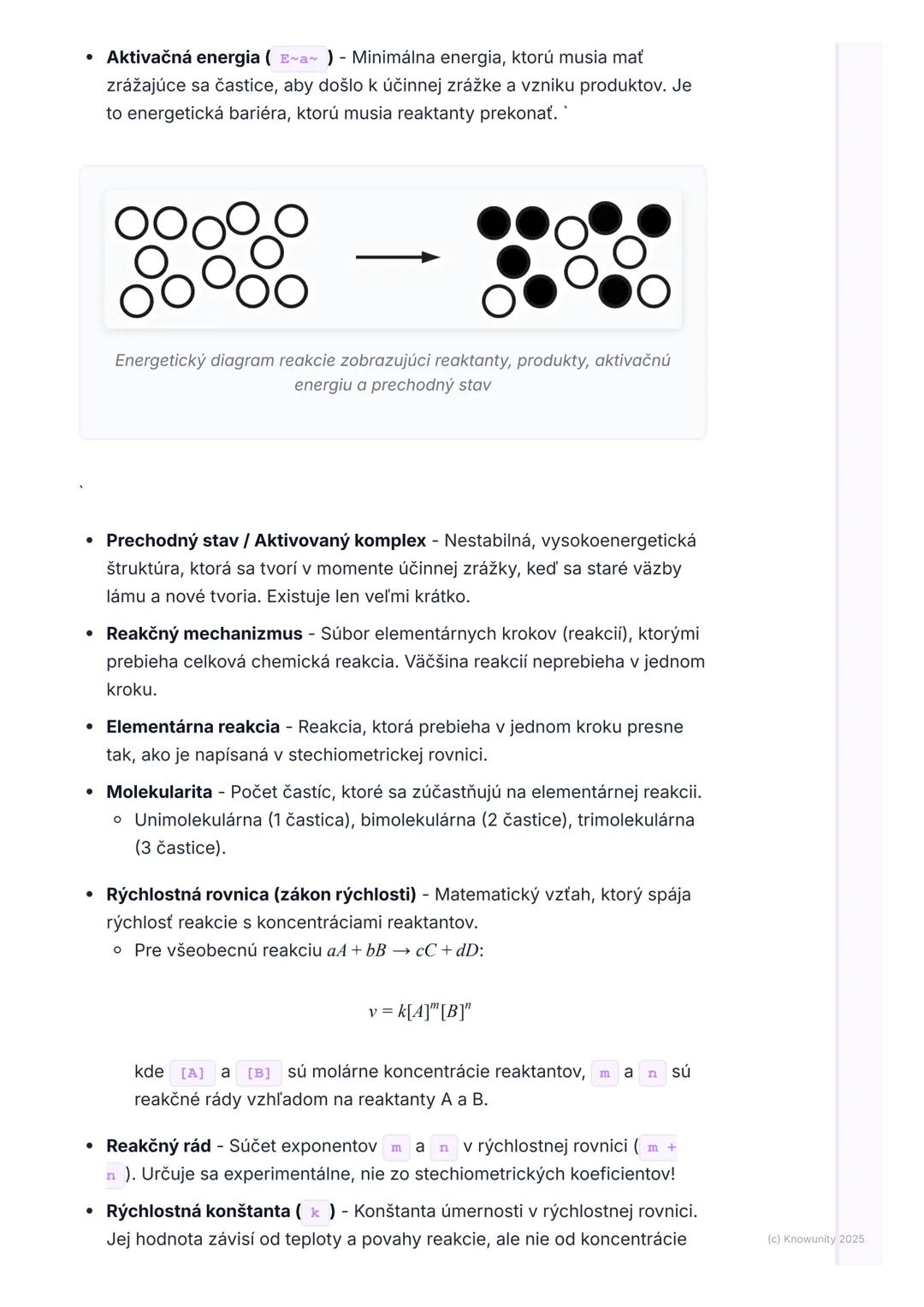 # Chemická kinetika

## Prehľad / Úvod

Chemická kinetika je oblasť chémie, ktorá sa zaoberá štúdiom rýchlosti,
akou prebiehajú chemické rea