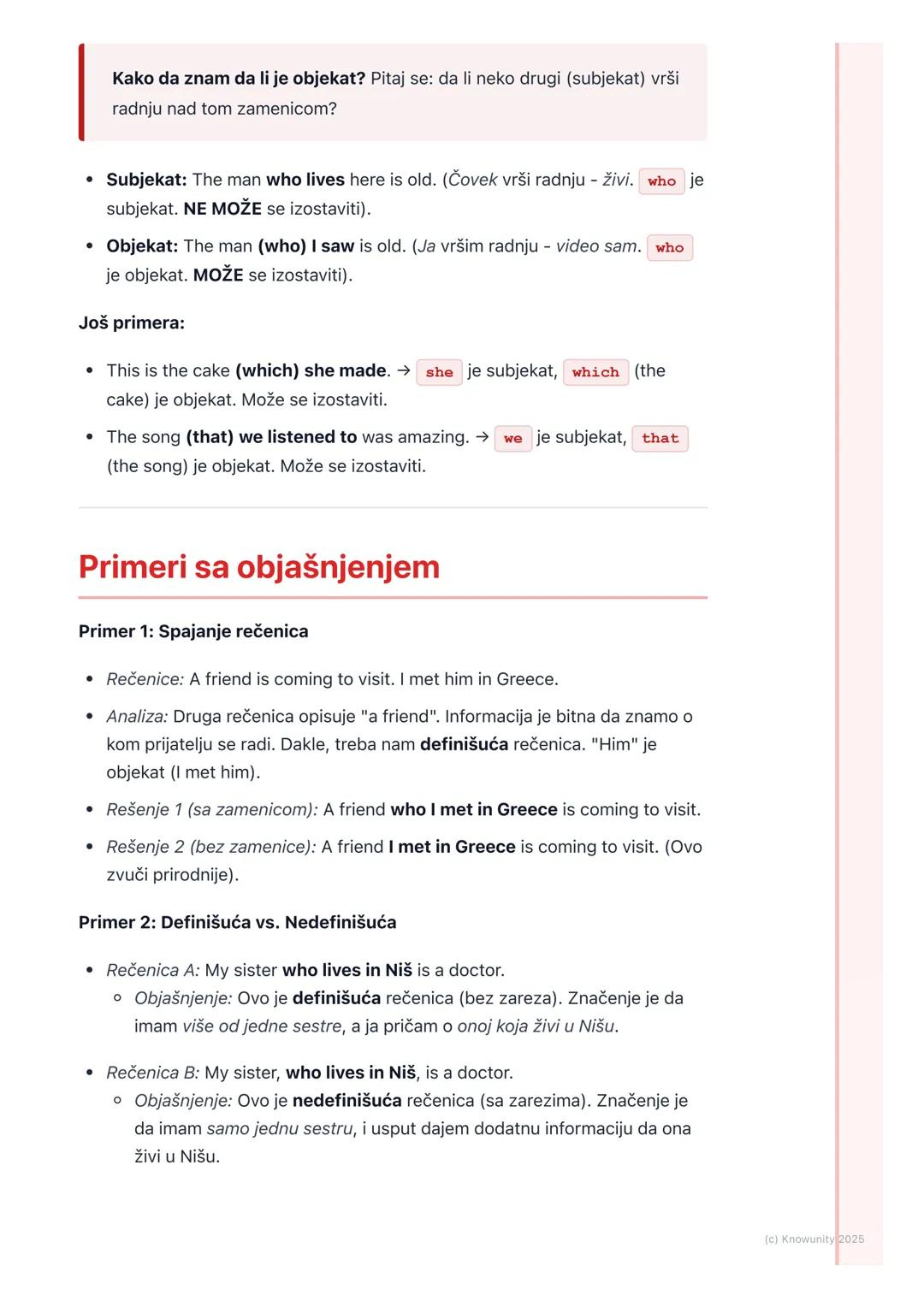 # Relativne rečenice

Uvod u relativne rečenice

Relativne rečenice (Relative Clauses) su zavisne rečenice koje nam daju više
informacija o 