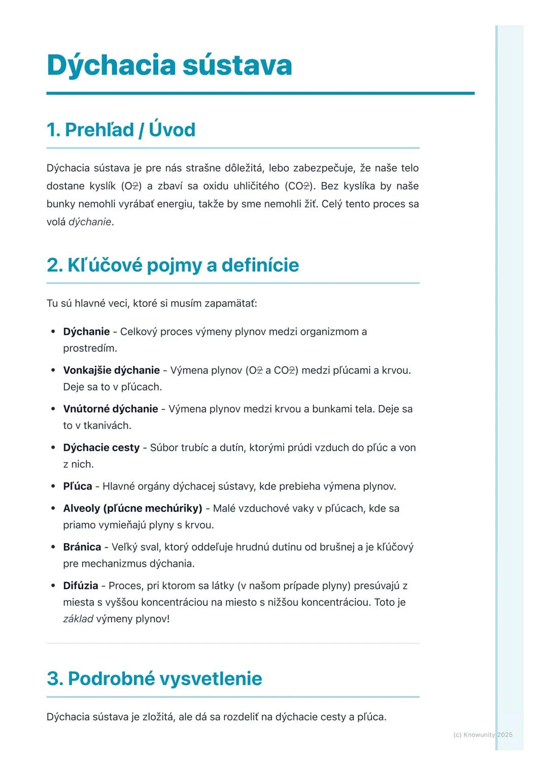 Funkcia a Štruktúra Dýchacej Sústavy