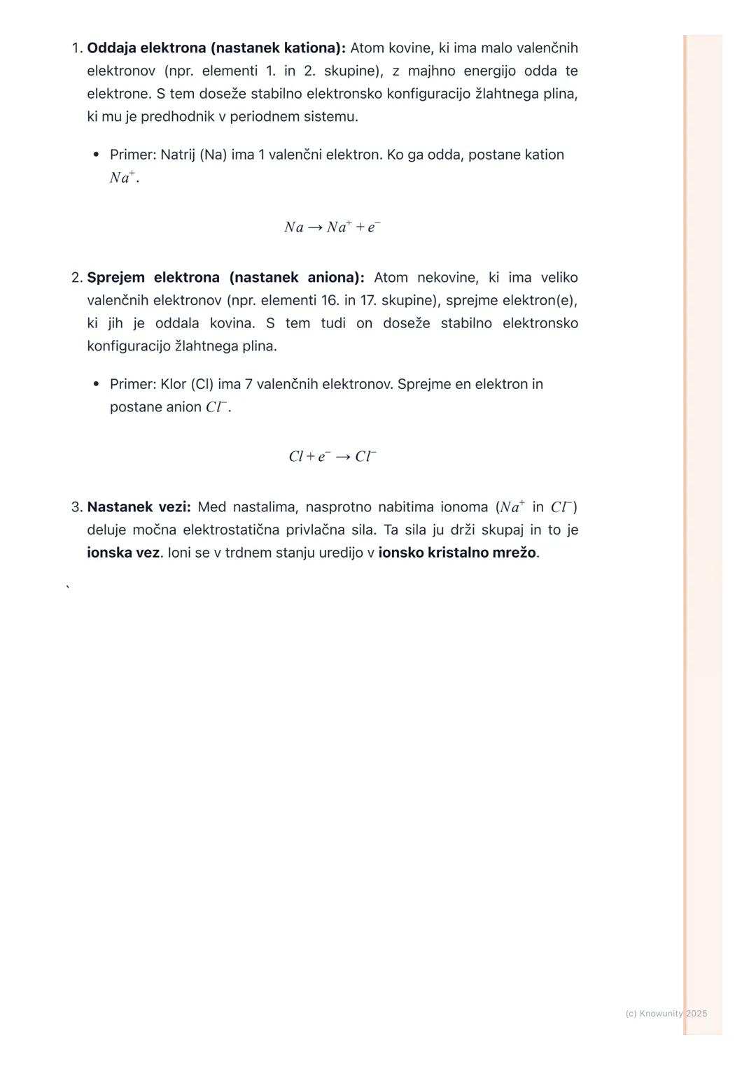 # lonska vez

Uvod v ionsko vez

lonska vez je ena od osnovnih vrst kemijskih vezi. Nastane med atomi, ki imajo
zelo različno elektronegativ