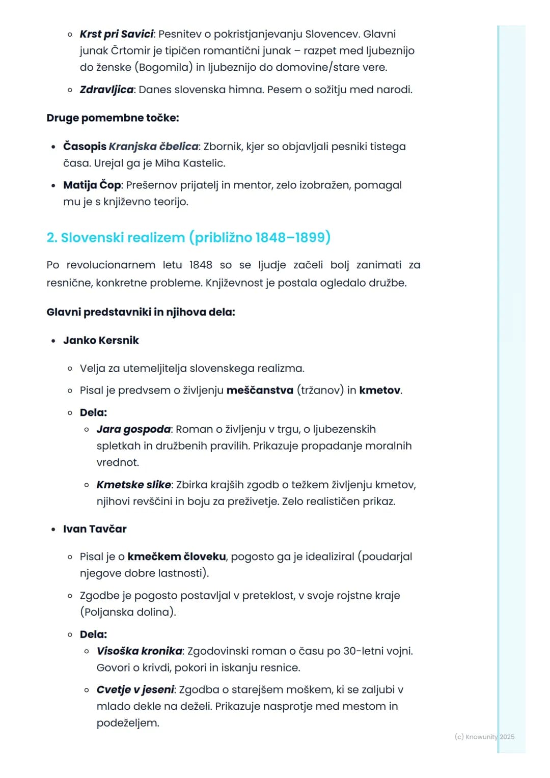 # Slovenska književnost od
romantike do realizma

Pregled obdobja: Od romantike do realizma

To je obdobje v 19. stoletju, ko se je slovensk