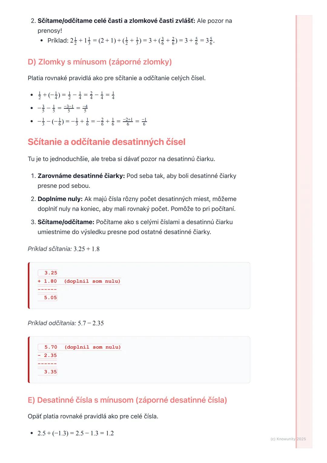 # Sčítanie a odčítanie
racionálnych čísel

1. Prehľad / Úvod

Ahojte! Dnes si zopakujeme a naučíme sa, ako sčítavať a odčítavať racionálne
č