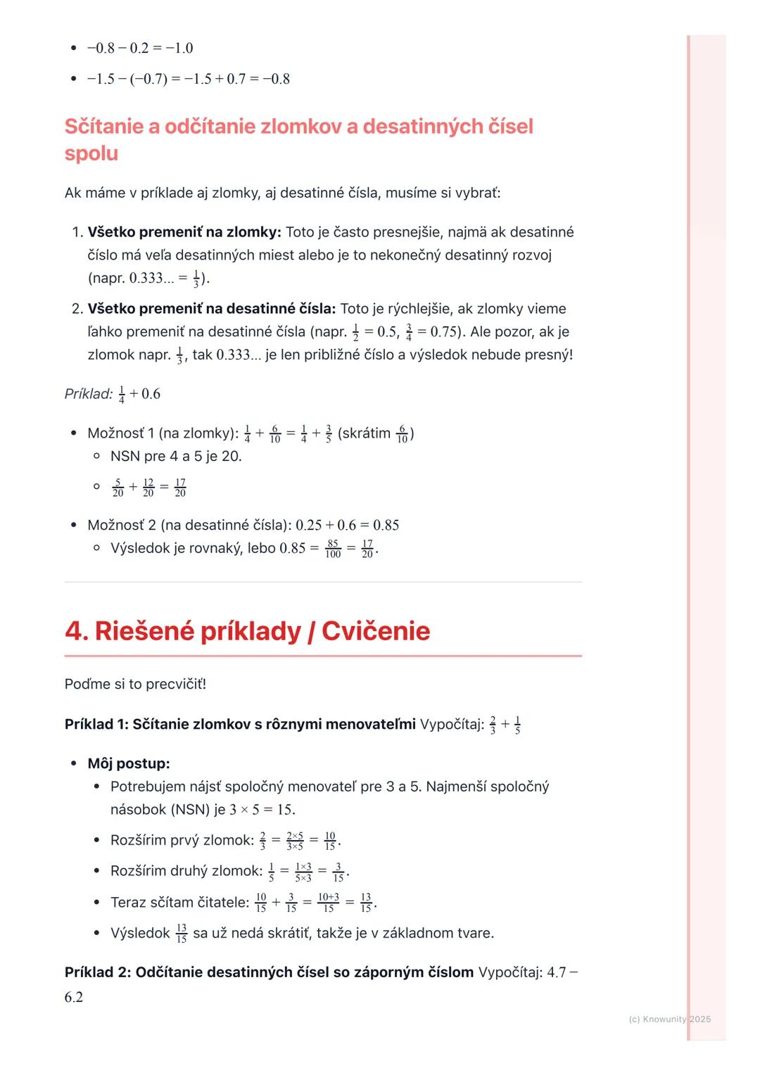 # Sčítanie a odčítanie
racionálnych čísel

1. Prehľad / Úvod

Ahojte! Dnes si zopakujeme a naučíme sa, ako sčítavať a odčítavať racionálne
č