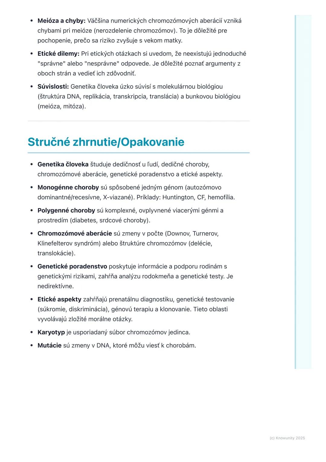# Genetika človeka

Prehľad/Úvod

Genetika človeka je fascinujúca oblasť biológie, ktorá sa zaoberá štúdiom
dedičnosti u ľudí. Pomáha nám po
