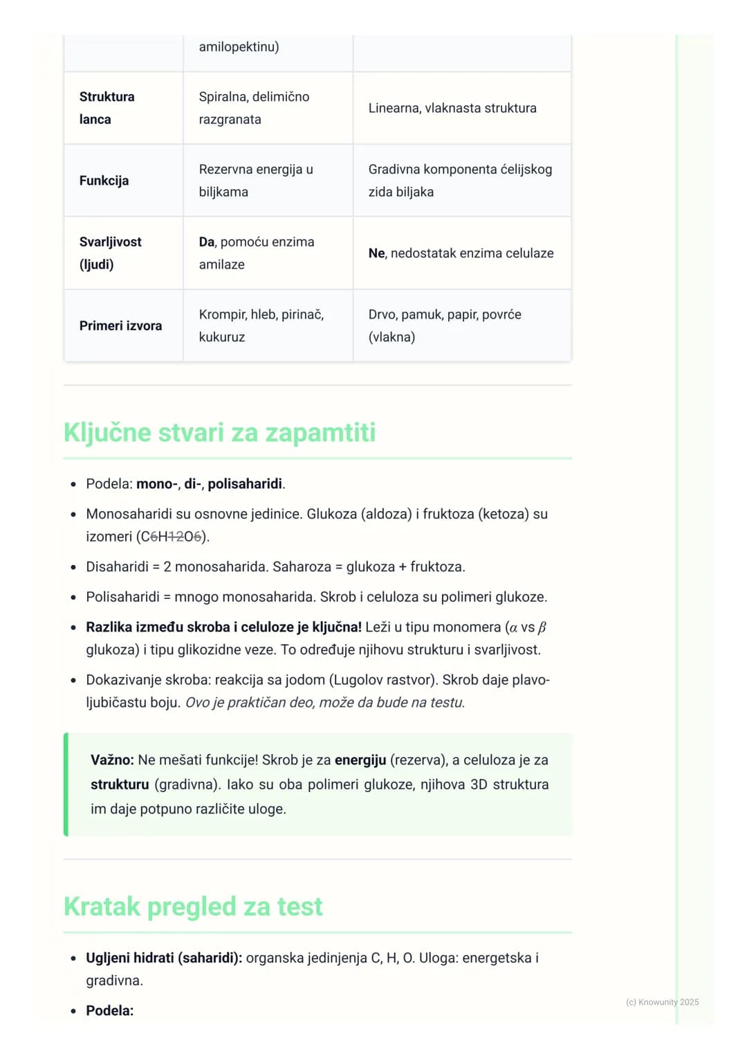 # Ugljeni hidrati (osnovno)

## Uvod i opšte karakteristike

Ugljeni hidrati su jedna od četiri glavne klase biološki važnih organskih jedin