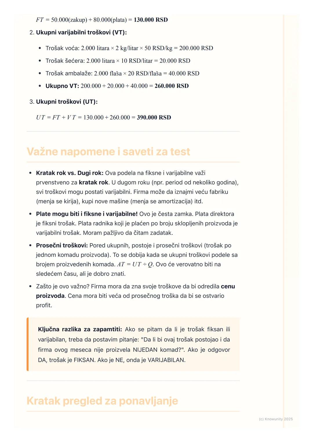 # Troškovi proizvodnje: fiksni i
varijabilni

Uvod u troškove proizvodnje

Svako preduzeće, bilo da pravi patike, softver ili prodaje pljesk