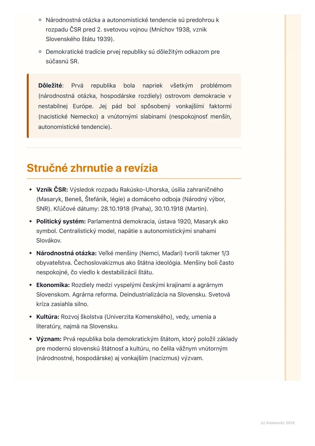 # Vznik Československa a prvá
republika

Prehľad a úvod

Táto téma je kľúčová pre pochopenie moderných dejín Slovenska a celej
strednej Euró