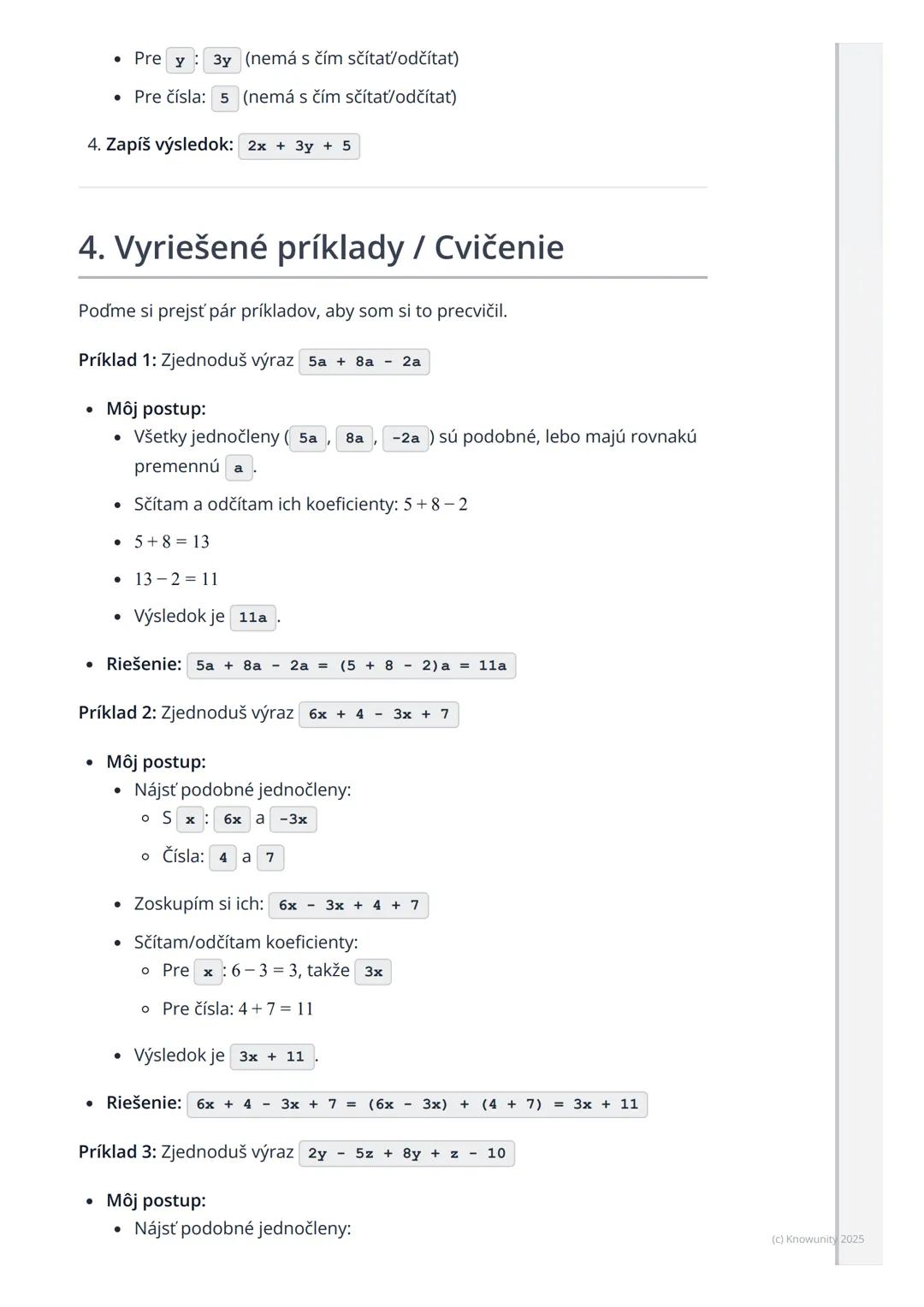 # Zjednodušovanie výrazov

## 1. Prehľad zjednodušovania výrazov

Ahoj! Dnes si píšem poznámky k téme zjednodušovanie výrazov. Je to
dôležit