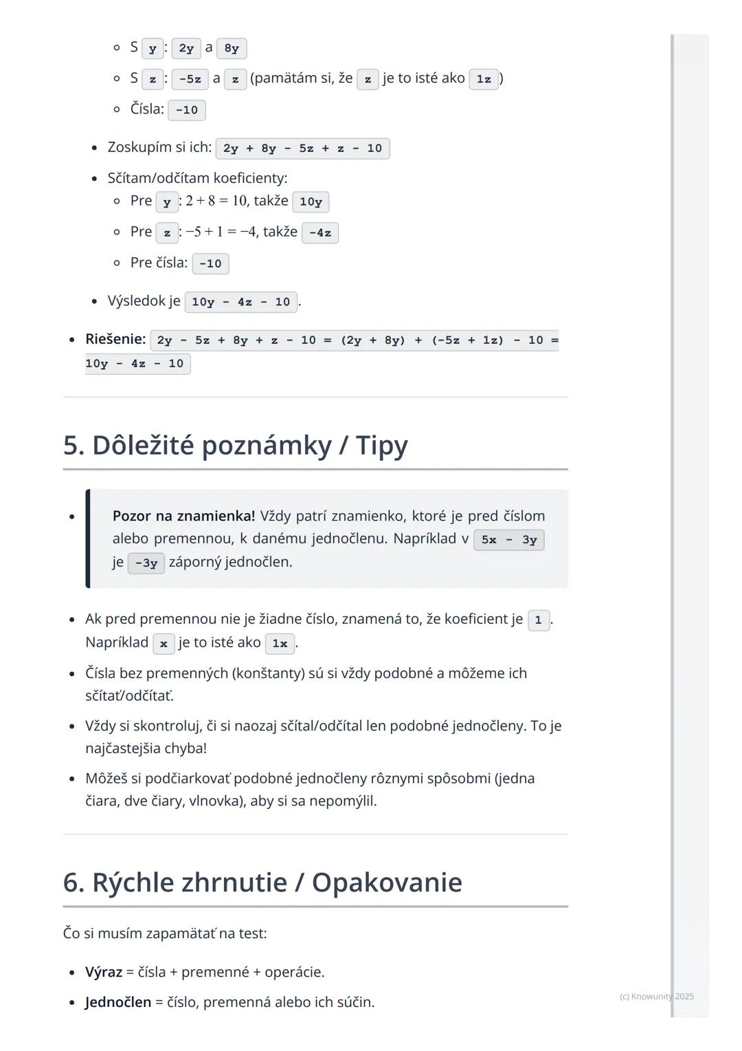 # Zjednodušovanie výrazov

## 1. Prehľad zjednodušovania výrazov

Ahoj! Dnes si píšem poznámky k téme zjednodušovanie výrazov. Je to
dôležit
