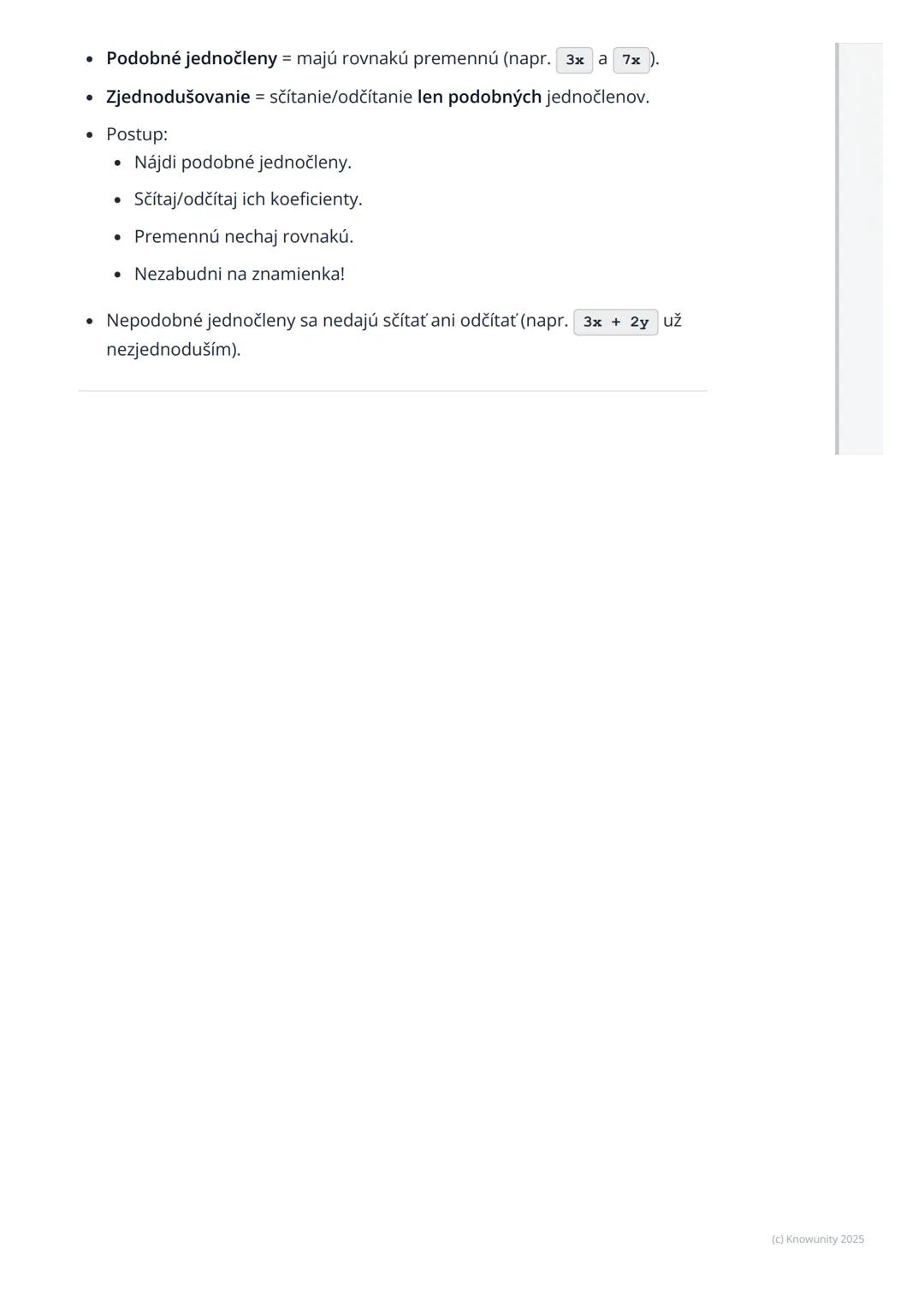 # Zjednodušovanie výrazov

## 1. Prehľad zjednodušovania výrazov

Ahoj! Dnes si píšem poznámky k téme zjednodušovanie výrazov. Je to
dôležit