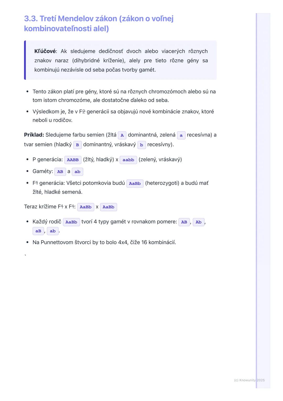 # Základy dedičnosti

## 1. Prehľad základov dedičnosti

Genetika je fascinujúca veda, ktorá sa zaoberá dedičnosťou a premenlivosťou
organiz