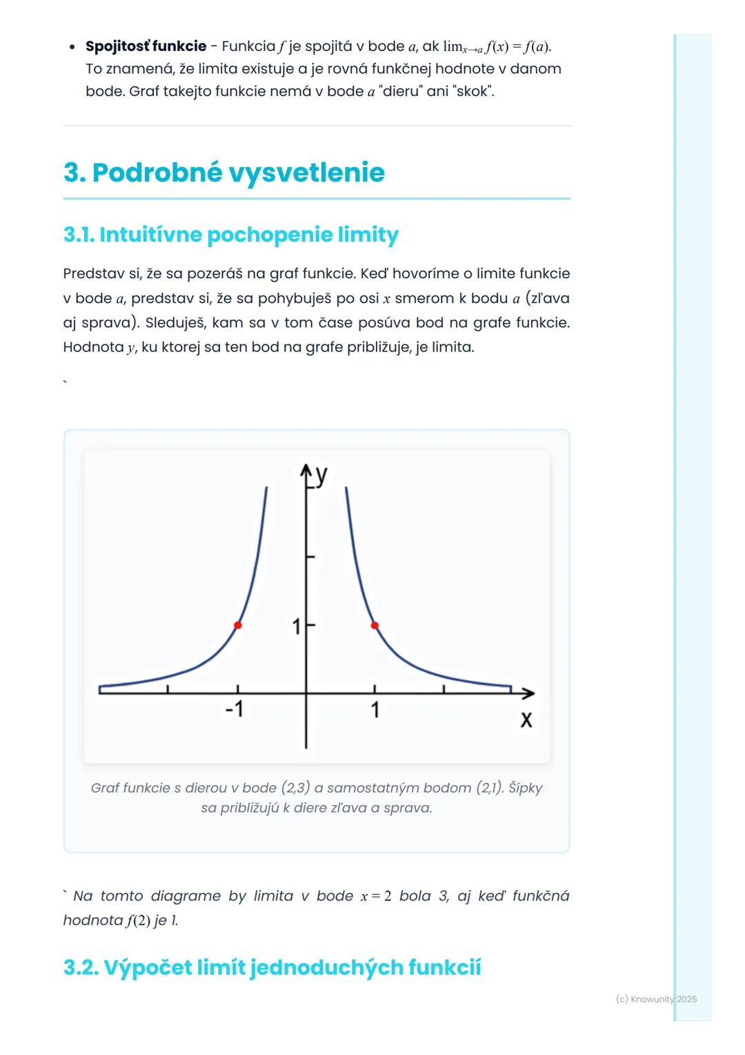 # Limita funkcie

1. Prehľad / Úvod

Limita funkcie je jeden z najzákladnejších a najdôležitejších pojmov v
diferenciálnom počte. Pomáha nám