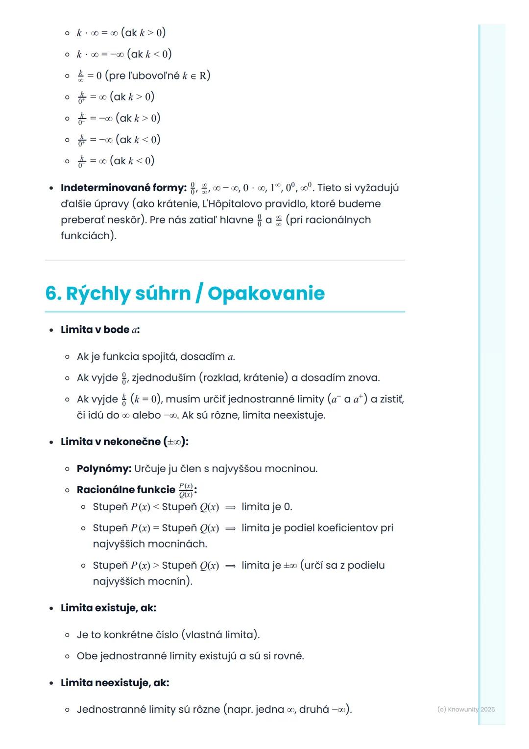# Limita funkcie

1. Prehľad / Úvod

Limita funkcie je jeden z najzákladnejších a najdôležitejších pojmov v
diferenciálnom počte. Pomáha nám