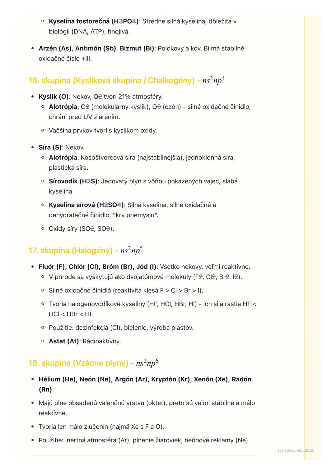 # Chémia p-prvkov

## 1. Prehľad / Úvod

Takže, p-prvky. To je obrovská a super dôležitá časť anorganickej chémie,
ktorú musíme na maturitu 