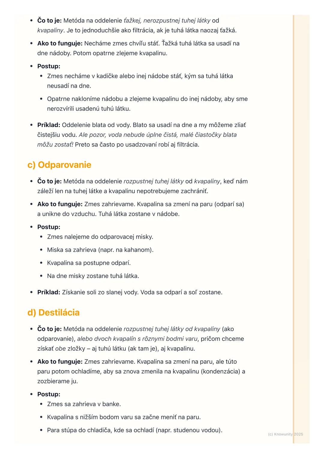 # Metódy oddeľovania zmesí

1. Prehľad metód oddeľovania zmesí

Dnes sa budeme učiť, ako môžeme rozdeliť rôzne zmesi na ich pôvodné časti.
J