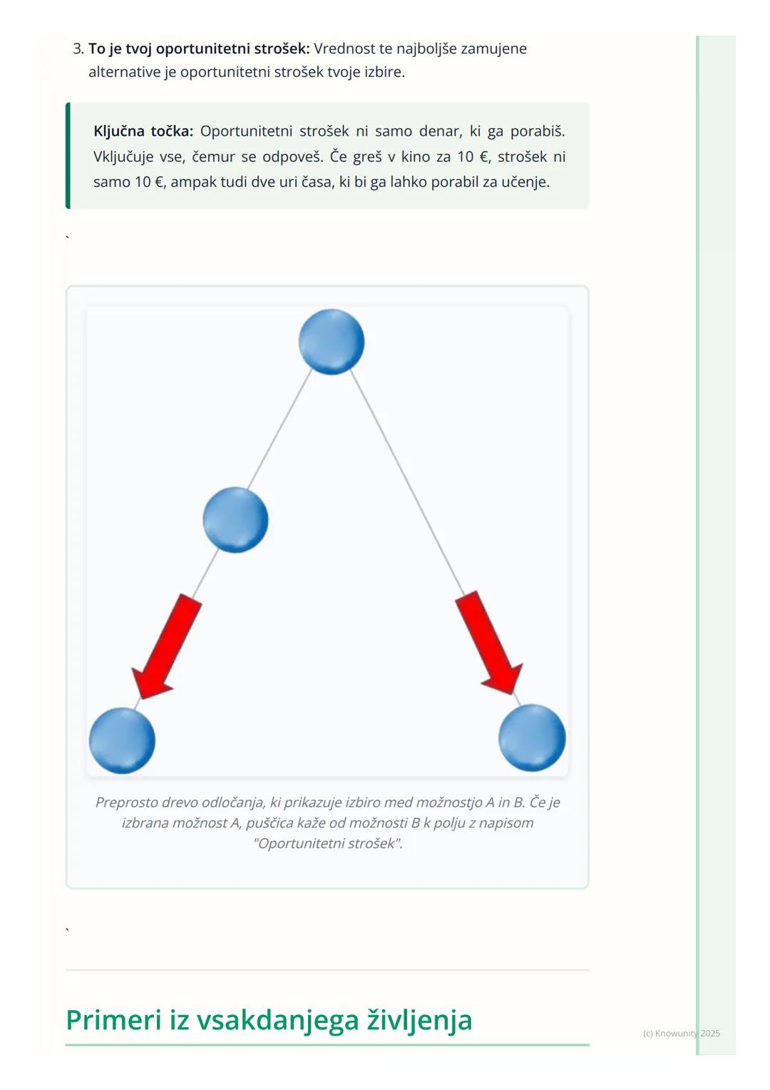 # Oportunitetni stroški

Kaj so oportunitetni stroški?

To je eden od temeljnih konceptov v ekonomiji. V bistvu gre za to, da so naši
viri (