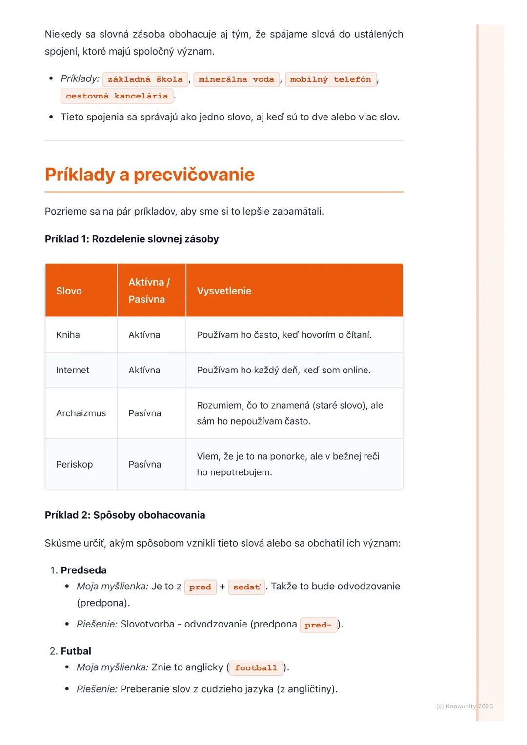 # Slovná zásoba a jej
obohacovanie

Prehľad / Úvod

Takže, dnes si prejdeme slovnú zásobu a ako ju môžeme obohacovať. Je to
dôležité, lebo č