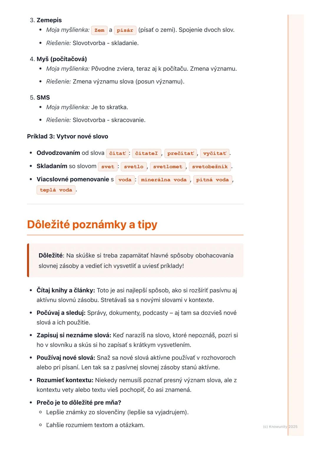 # Slovná zásoba a jej
obohacovanie

Prehľad / Úvod

Takže, dnes si prejdeme slovnú zásobu a ako ju môžeme obohacovať. Je to
dôležité, lebo č