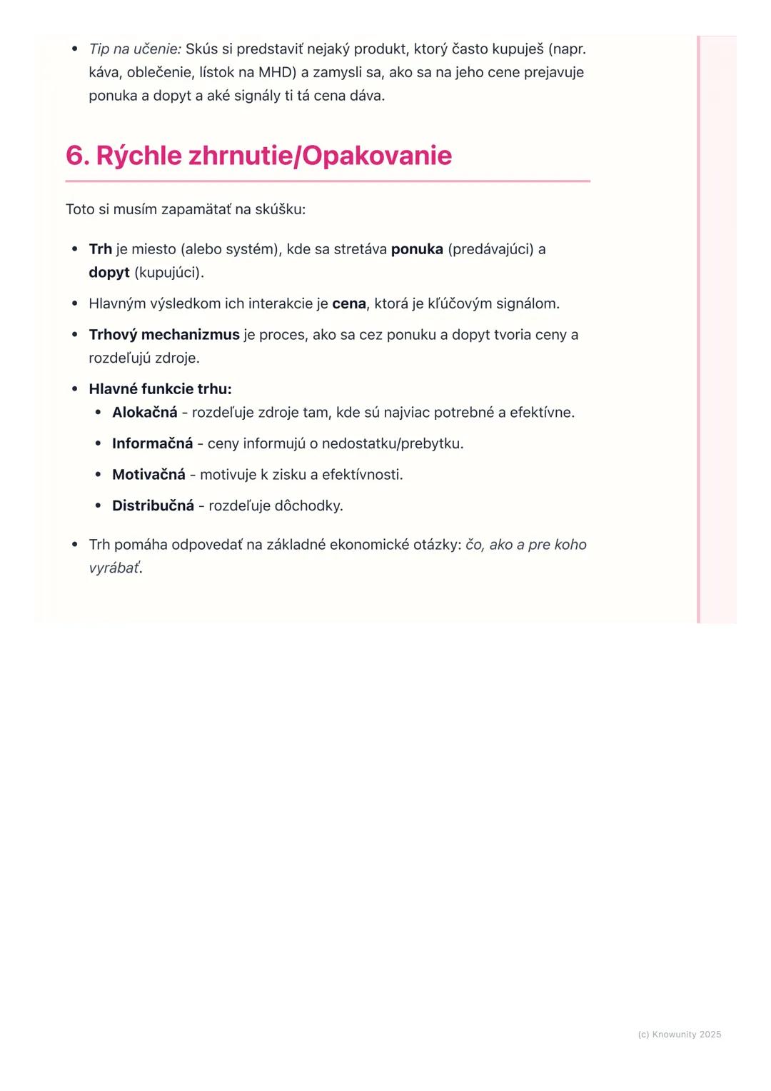 # Podstata a funkcie trhu

1. Prehľad a úvod

Trh je pre ekonomiku úplne kľúčový. Predstavujem si ho ako také centrálne
miesto, kde sa stret