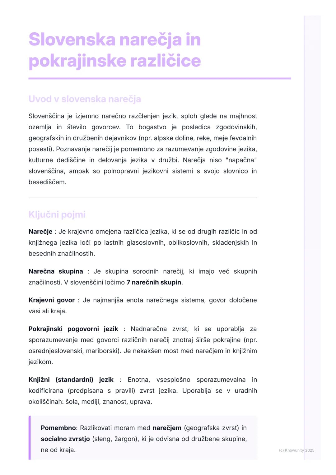# Slovenska narečja in
pokrajinske različice

Uvod v slovenska narečja

Slovenščina je izjemno narečno razčlenjen jezik, sploh glede na majh