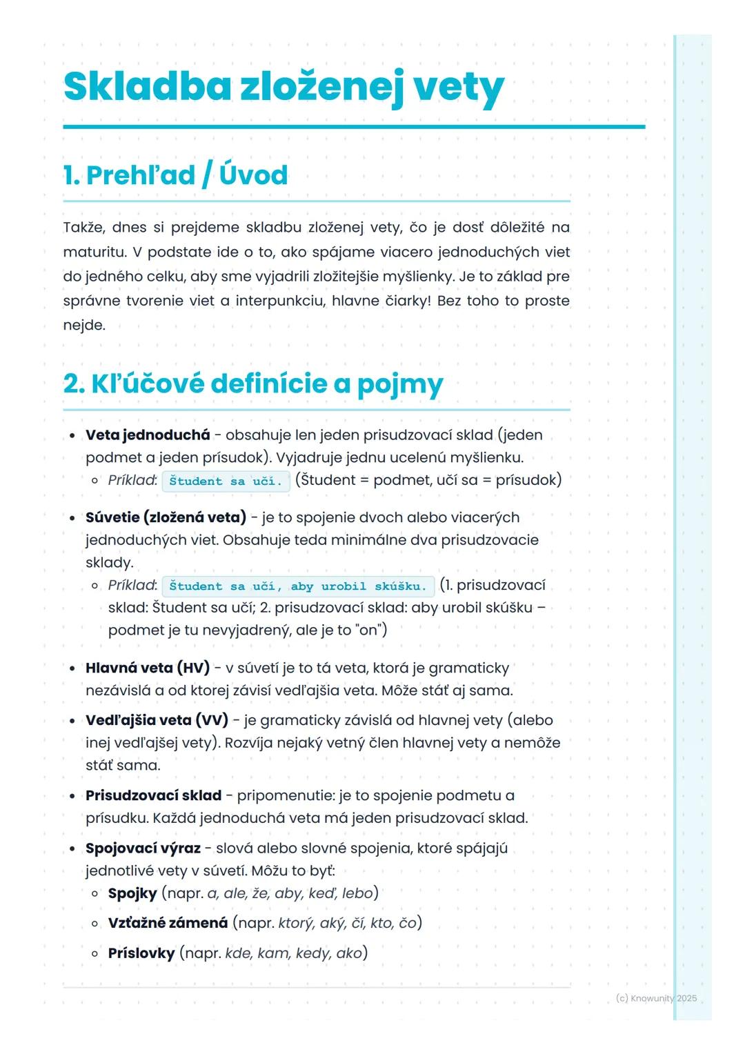 Skladba zloženej vety