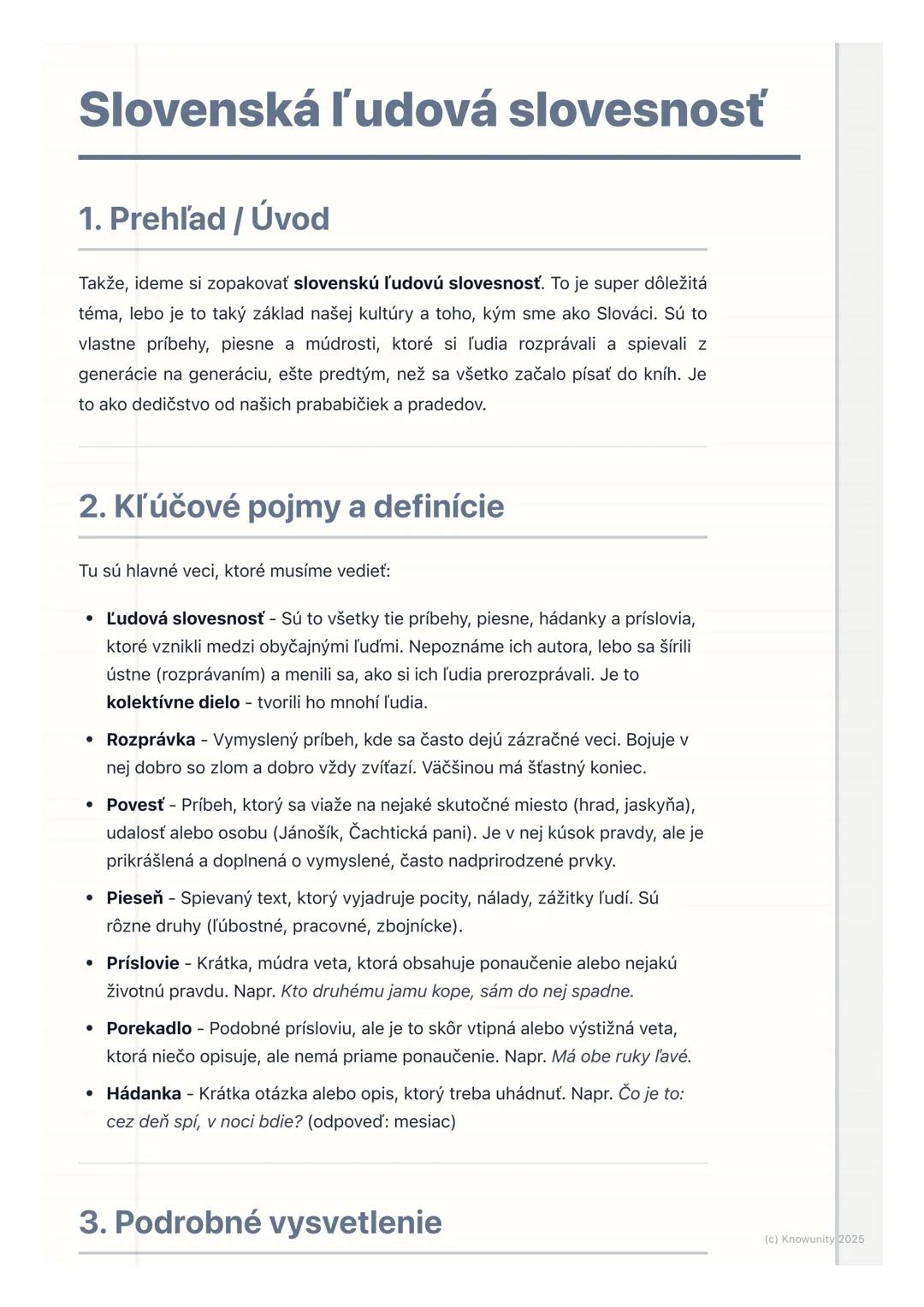 Slovenská ľudová slovesnosť