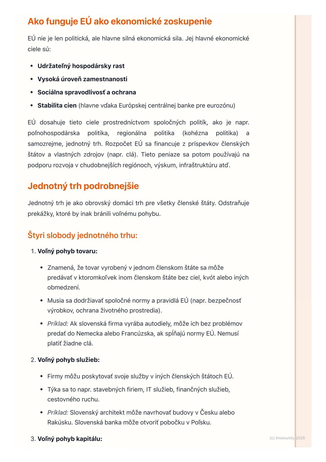 # Európska únia a jednotný trh

1. Prehľad/Úvod

EÚ je dôležité ekonomické a politické zoskupenie, ktoré má obrovský vplyv na
život v Európe