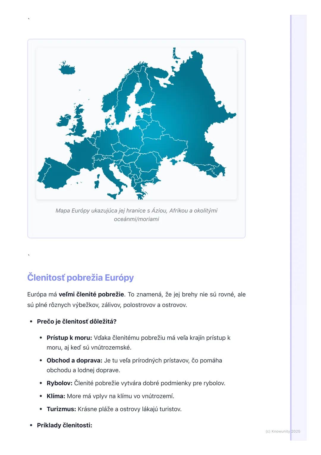 # Poloha, hranice a členitosť
Európy

1. Prehľad / Úvod

Dnes sa budeme učiť o tom, kde sa Európa nachádza, aké má hranice a ako
vyzerá jej 