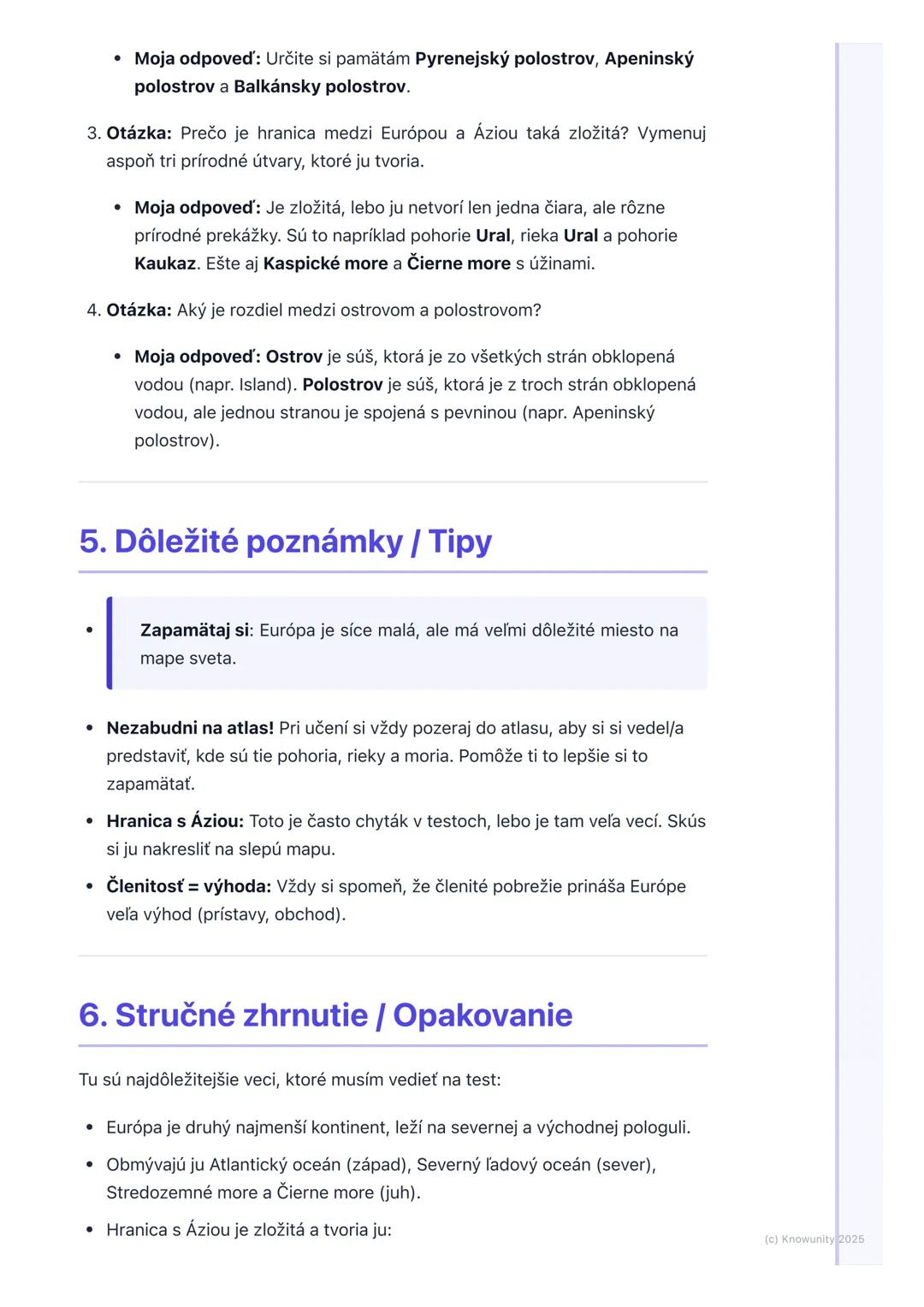 # Poloha, hranice a členitosť
Európy

1. Prehľad / Úvod

Dnes sa budeme učiť o tom, kde sa Európa nachádza, aké má hranice a ako
vyzerá jej 