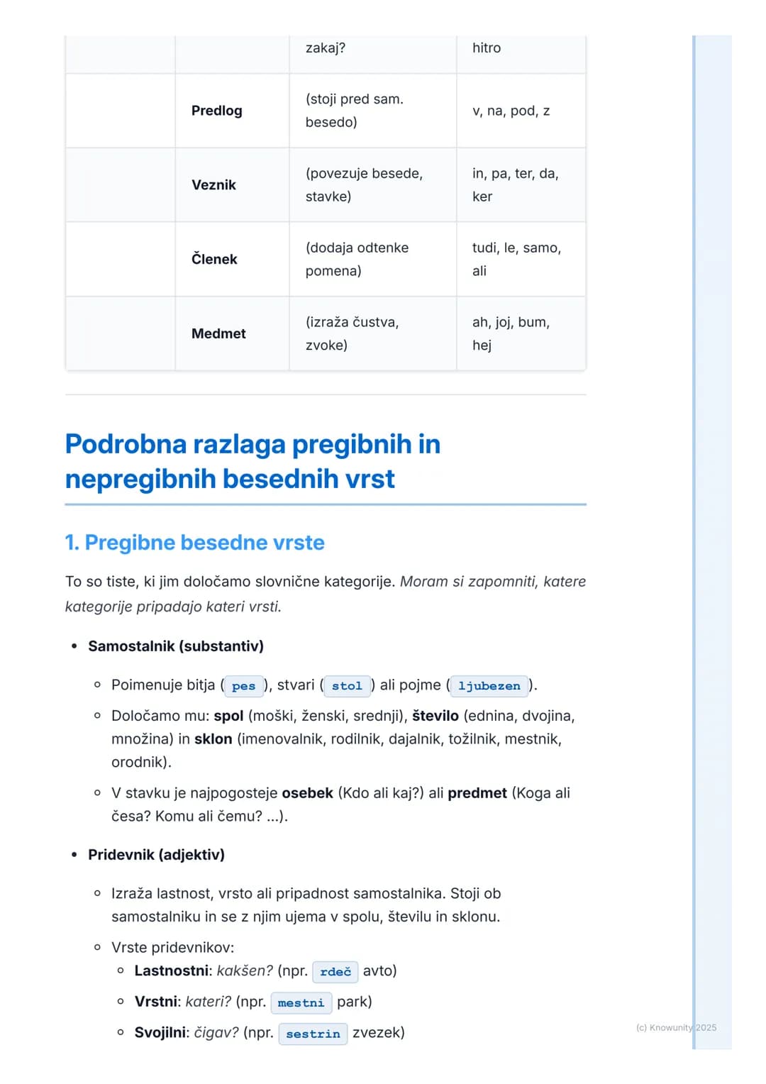 # Besedne vrste in njihove vloge

## Uvod v besedne vrste

Besedne vrste so osnova jezika. Vsaka beseda v stavku pripada določeni
vrsti, ki 