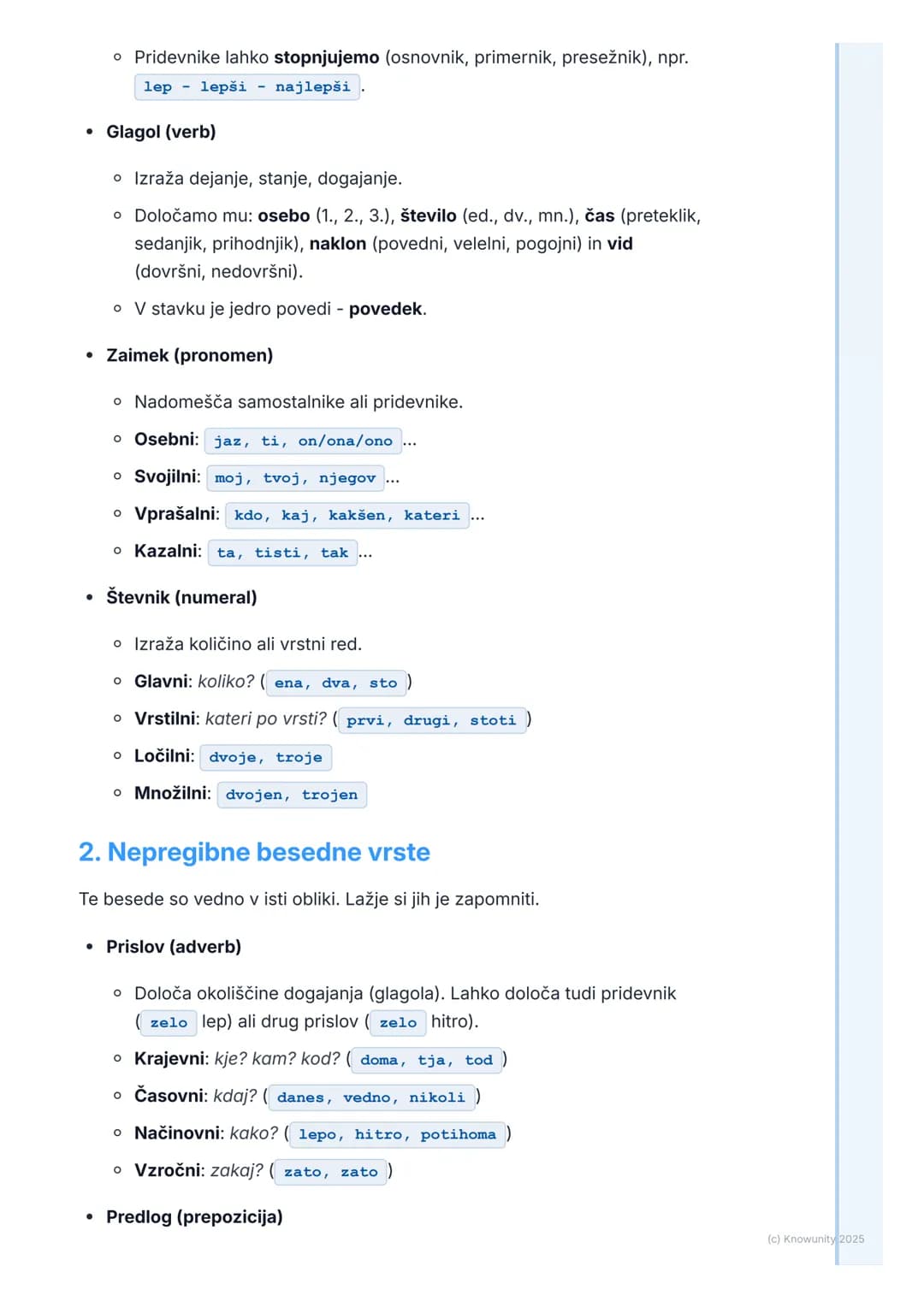 # Besedne vrste in njihove vloge

## Uvod v besedne vrste

Besedne vrste so osnova jezika. Vsaka beseda v stavku pripada določeni
vrsti, ki 