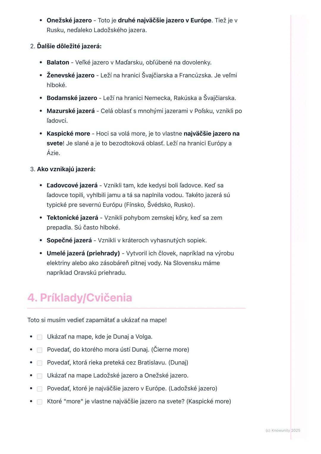 # Vodstvo Európy – rieky a
jazerá

1. Prehľad vodstva Európy

Dnes sa budeme učiť o riekach a jazerách, ktoré sú v Európe. Je to dôležité,
l