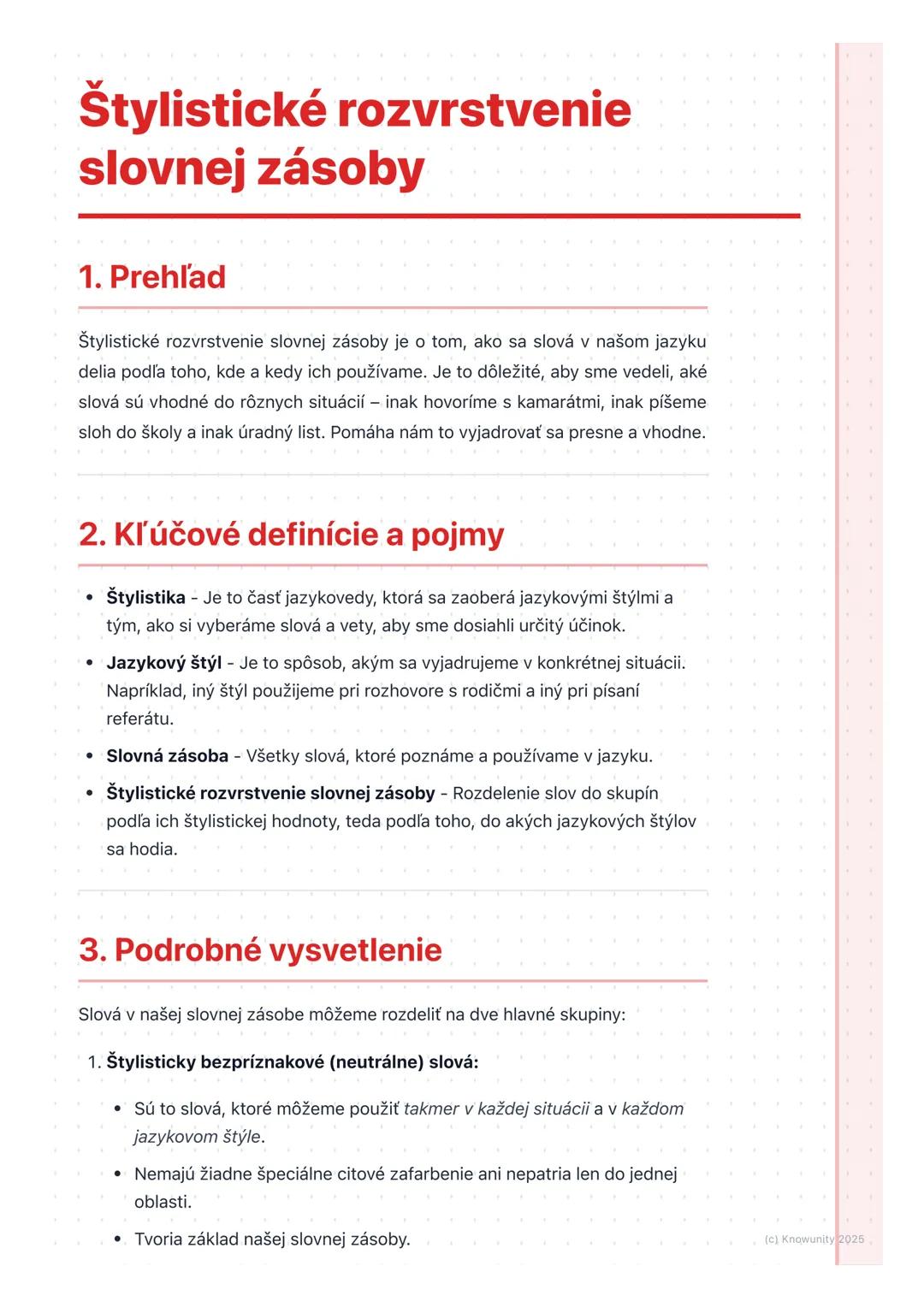 Štylistické rozvrstvenie slovnej zásoby