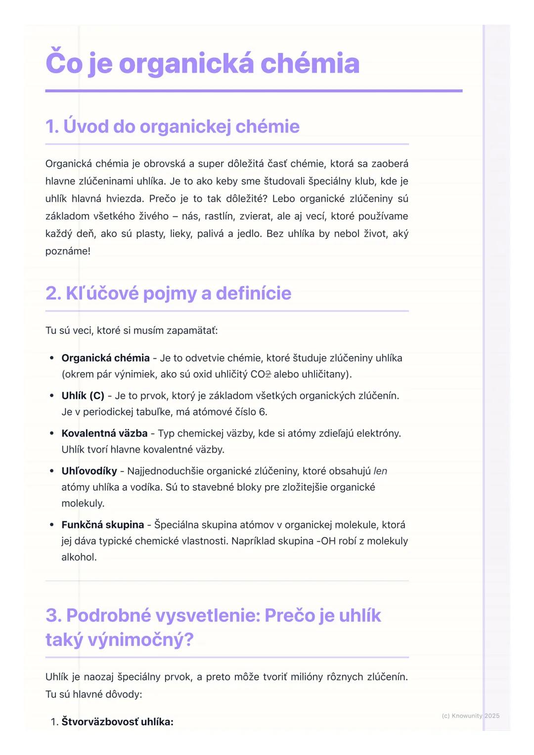 # Čo je organická chémia

1. Úvod do organickej chémie

Organická chémia je obrovská a super dôležitá časť chémie, ktorá sa zaoberá
hlavne z