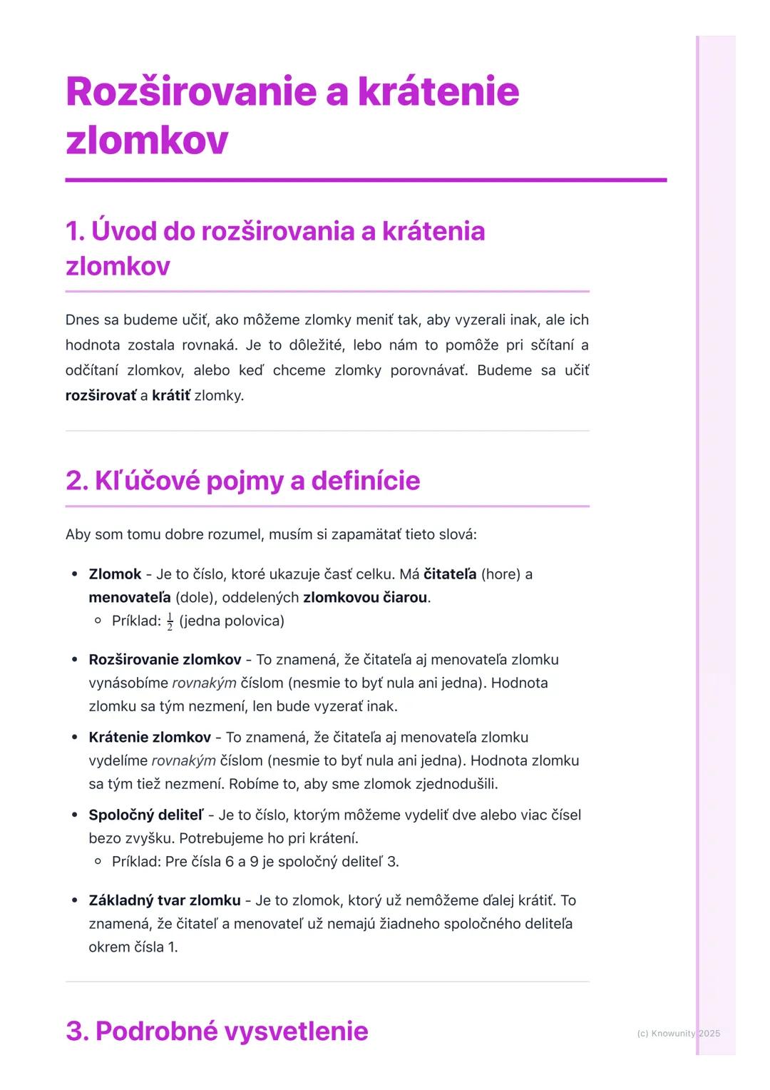 Ako rozširovať a krátiť zlomky