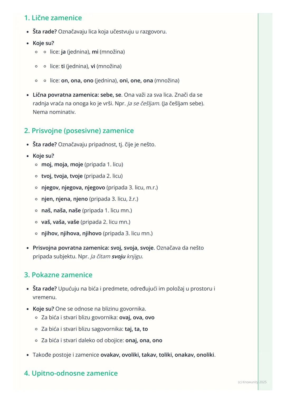 # Zamenice

## Šta su zamenice?

Zamenice su promenljiva vrsta reči. One zamenjuju imenice, prideve i
brojeve. Zato se i zovu "zamenice". Ko