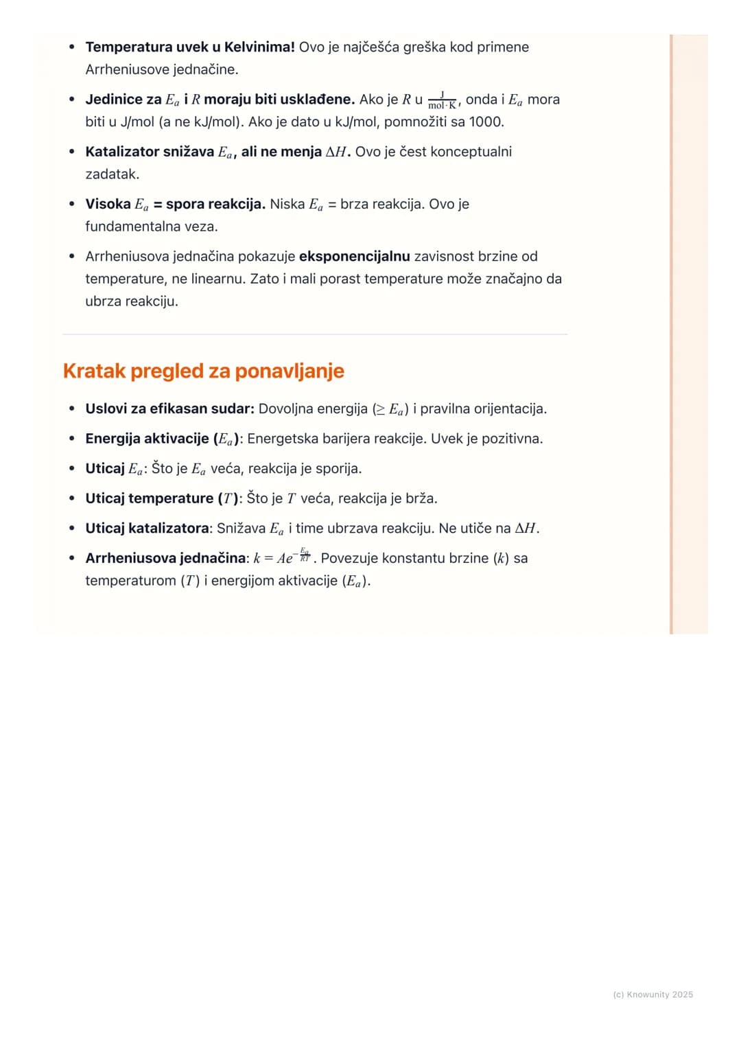 # Energija aktivacije i
Arrheniusova jednačina

Uvod u energiju aktivacije

Da bi hemijska reakcija uopšte započela, čestice reaktanata (ato