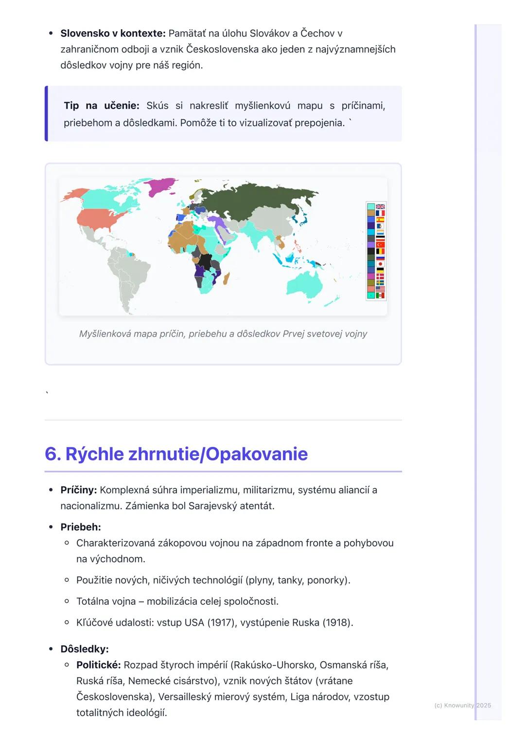 # Prvá svetová vojna a jej
dôsledky

1. Prehľad/Úvod

Prvá svetová vojna (1914 1918) bola globálny vojenský konflikt, ktorý
zásadne zmenil p