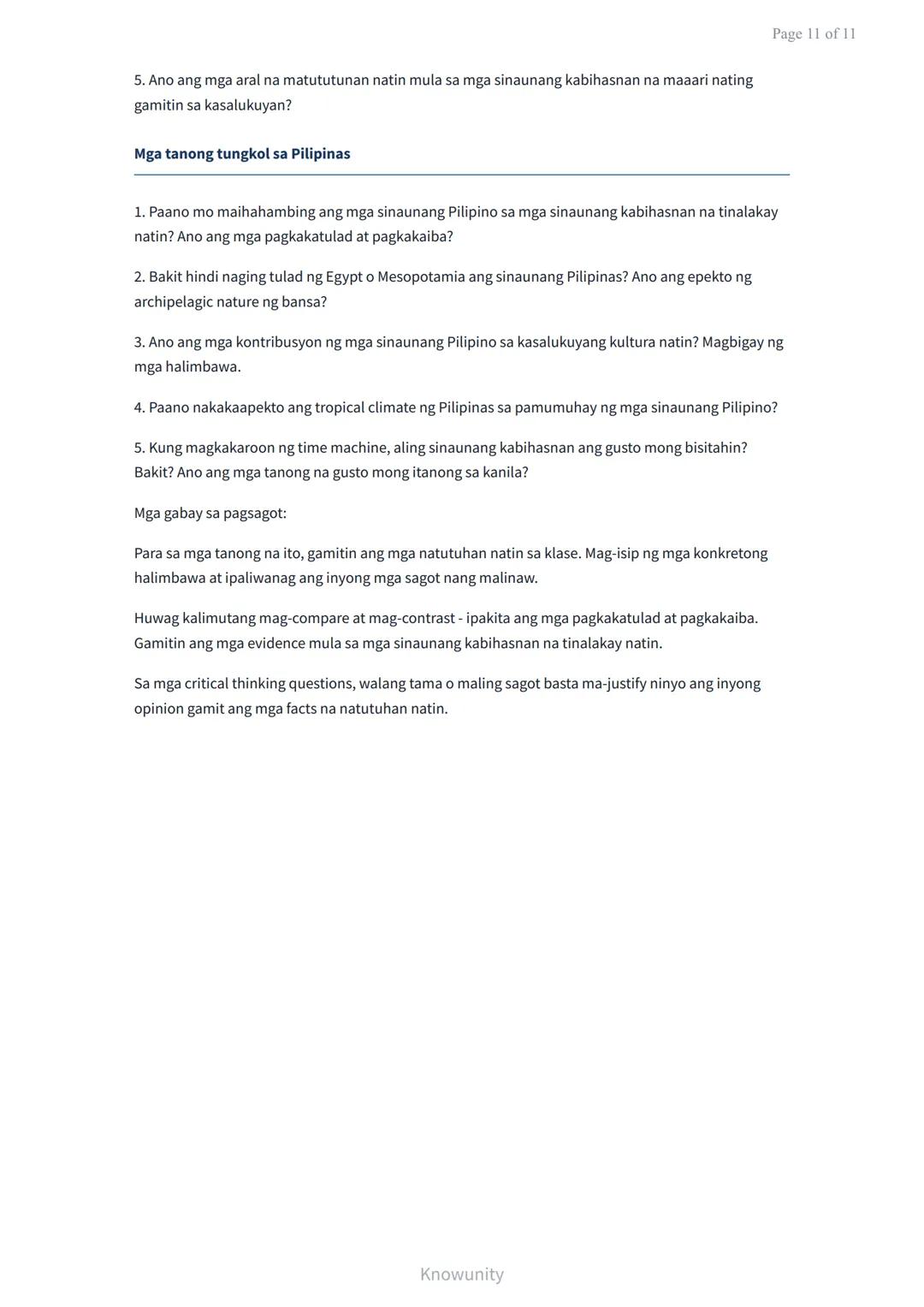 # Sinauang Kabihasnan ng Daigdig: Pagkakatulad at Pagkakaiba

Pag-aaral ng mga sinauang kabihasnan at kanilang mga katangian

## Mga Layunin