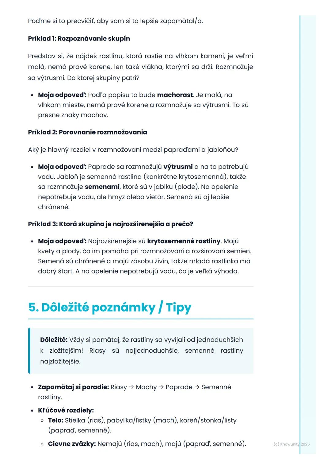 # Triedenie rastlín (základné
skupiny)

## 1. Prehl'ad triedenia rastlín

Dnes si zopakujeme, ako sa rastliny delia do skupín. Je to dôležit