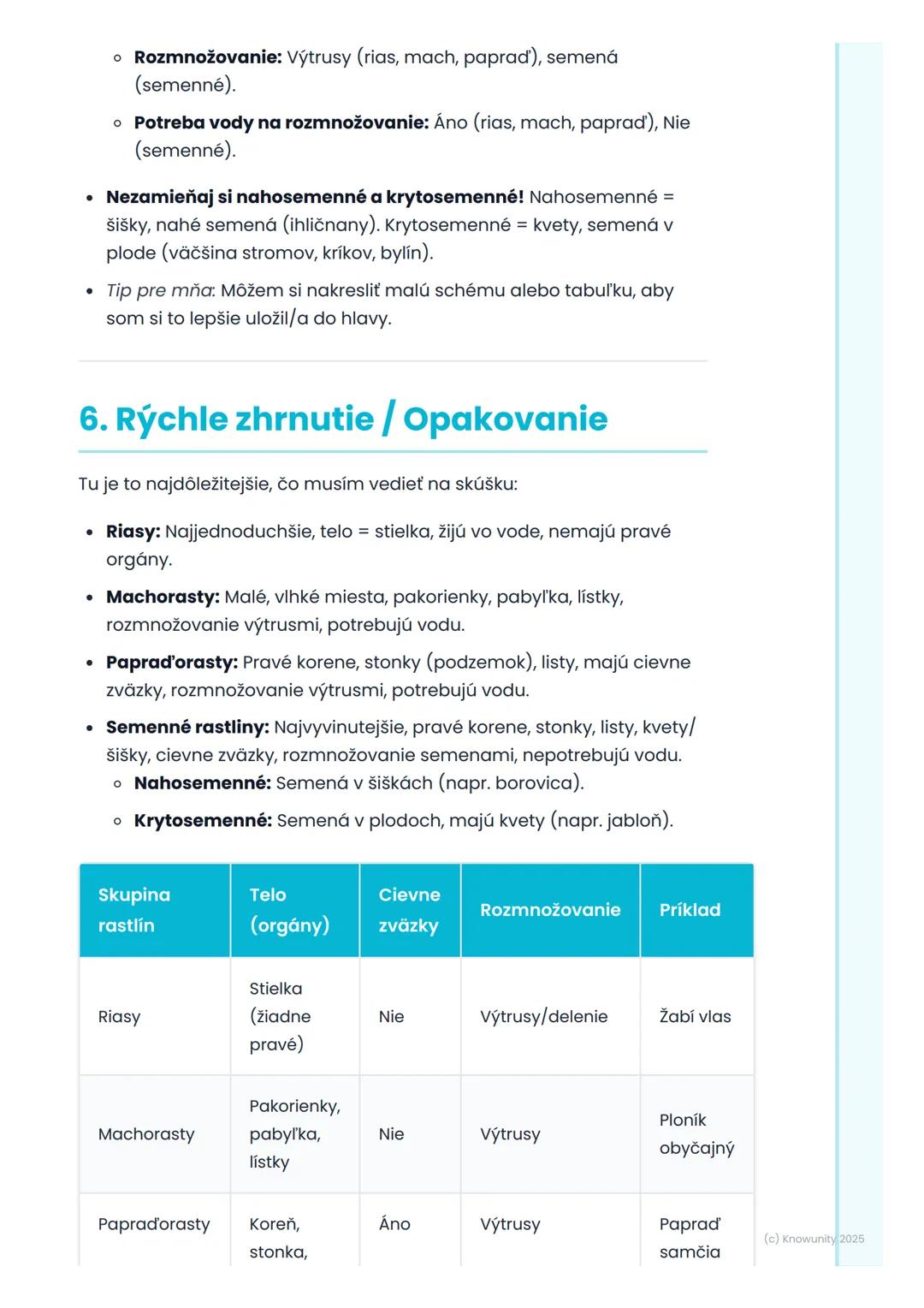 # Triedenie rastlín (základné
skupiny)

## 1. Prehl'ad triedenia rastlín

Dnes si zopakujeme, ako sa rastliny delia do skupín. Je to dôležit
